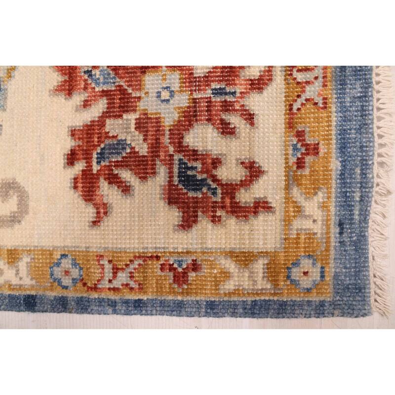 ECARPETGALLERY Hand-knotted Modern Oushak Dark Blue Wool Rug - 8'11 x 12'3