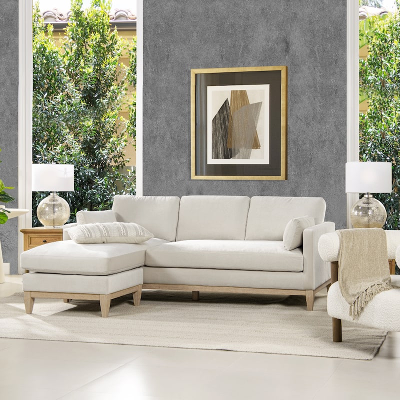 Knox 89" Performance Velvet Reversible Chaise Sectional Sofa