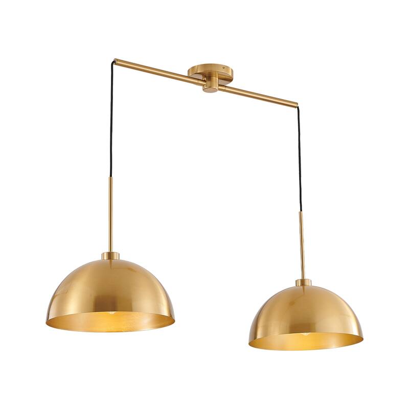 41" 2-Light Pendant - Adjustable Double Fixture, Hanging Lamp - Gold