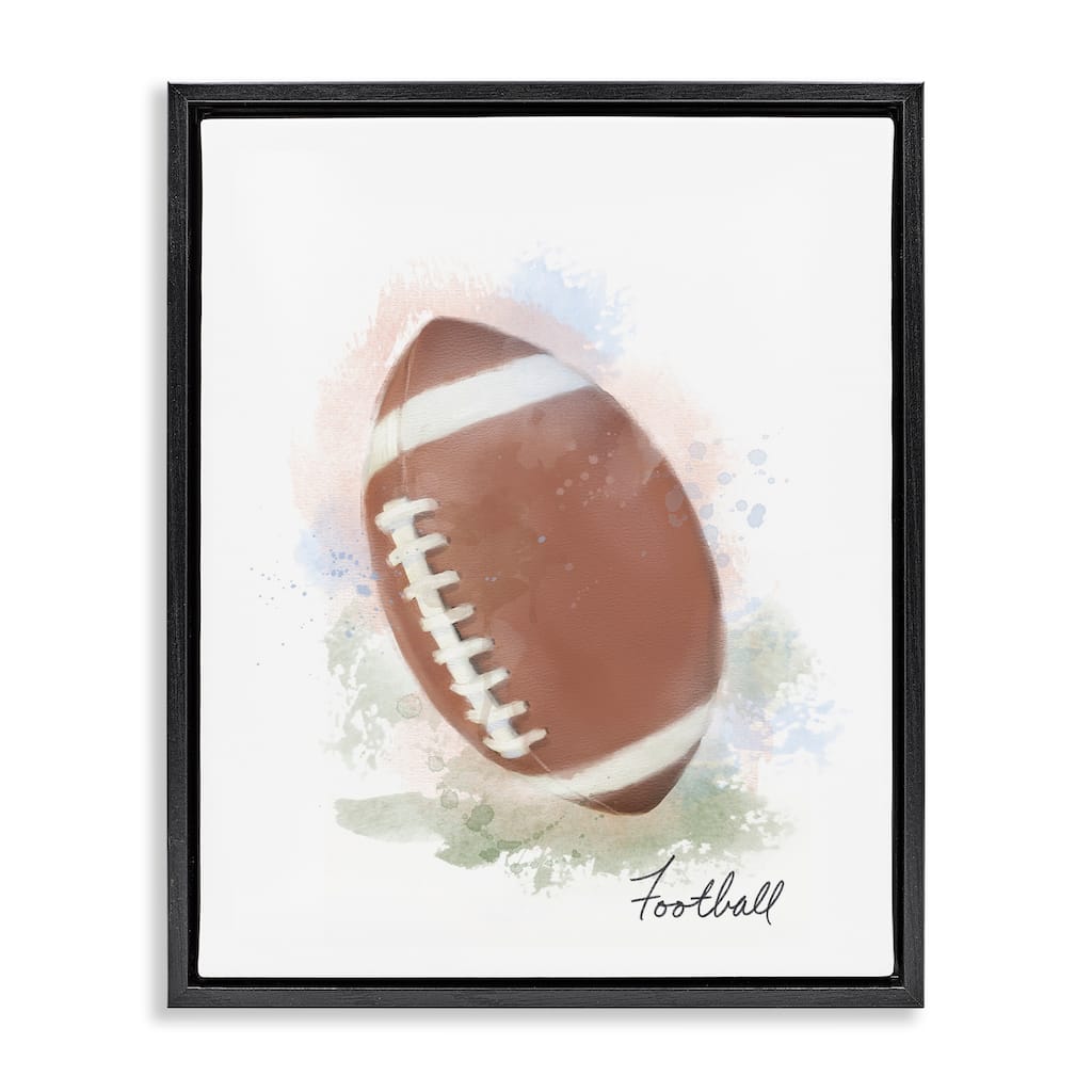 Stupell Soft Pastel Football Framed Floater Canvas Wall Art Design By Matthew Piotrowicz