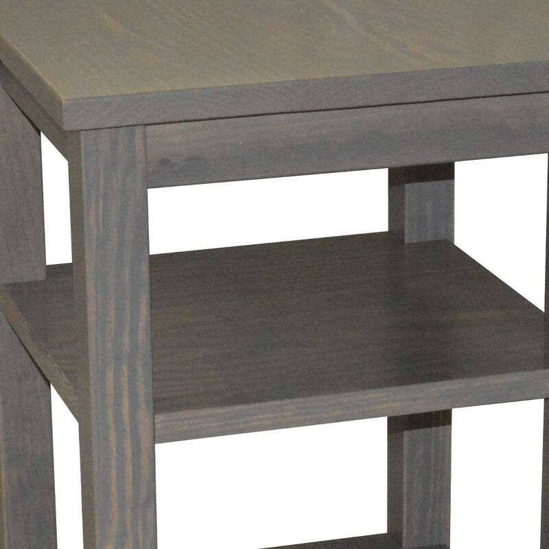HomeRoots 28" Gray Solid Wood Nightstand