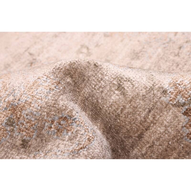 ECARPETGALLERY Hand-knotted Legacy Beige Silk Rug - 6'4 x 9'8