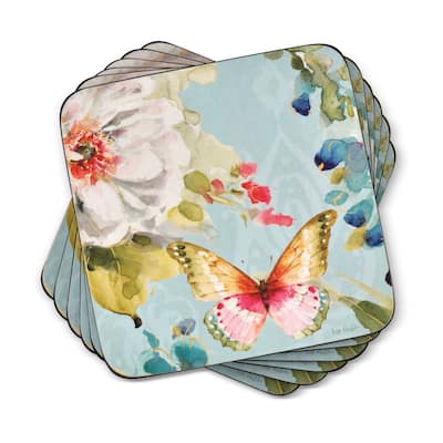 Pimpernel Set of 6 Colorful Breeze Coasters - 4 Inches Sq.