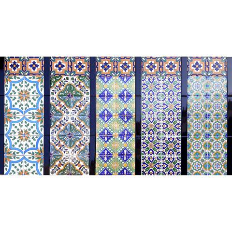 47in x 24in 'Green' Assortment Mosaic 60pc Tile Ceramic Wall Mural