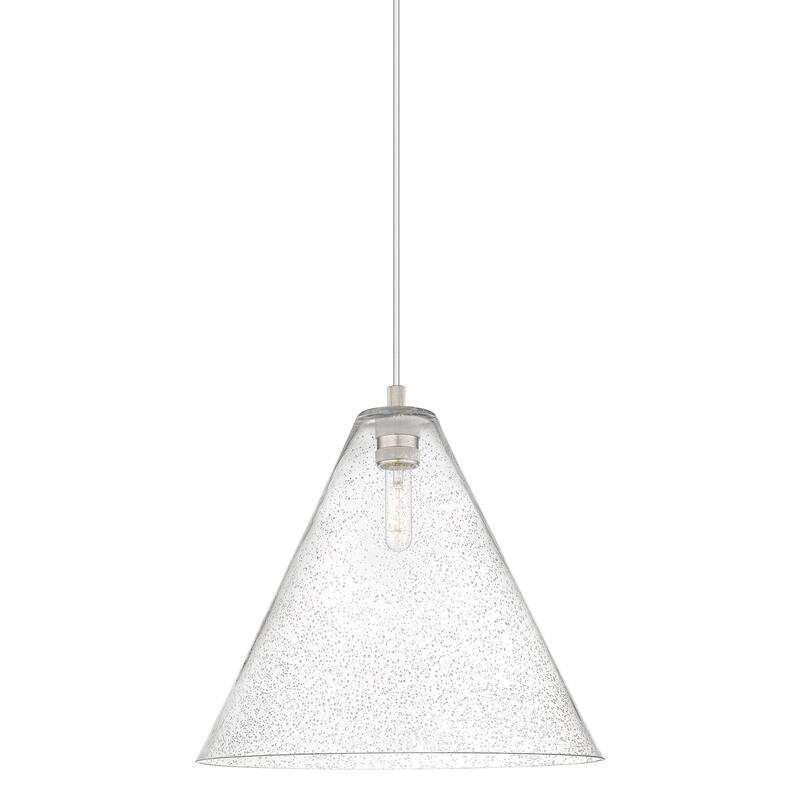 Innovations Lighting 434-1P-15-16 Crown Point Pendant Cone Crown Point - Satin Nickel / Seedy