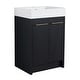 preview thumbnail 58 of 76, Plywood Freestanding Bathroom Vanity in Black Chestnut with Integrated Resin Sink