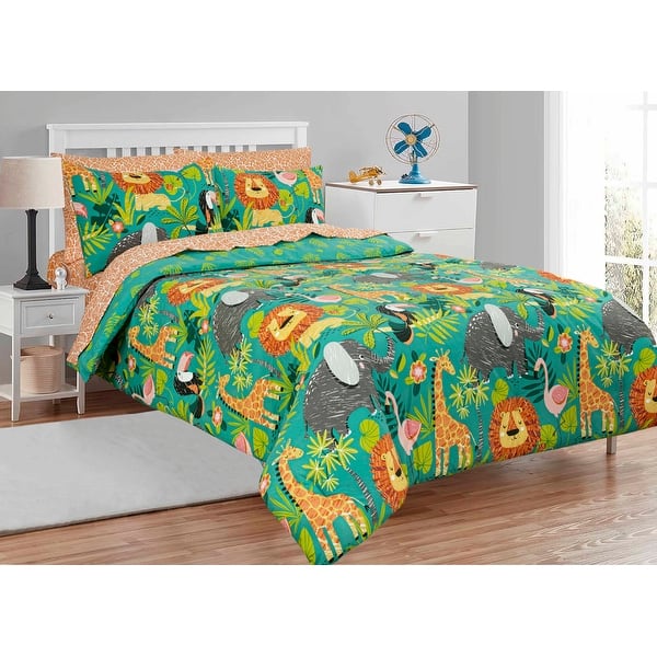 slide 2 of 6, Kidz Mix Jungle Safari Bed In A Bag, Twin