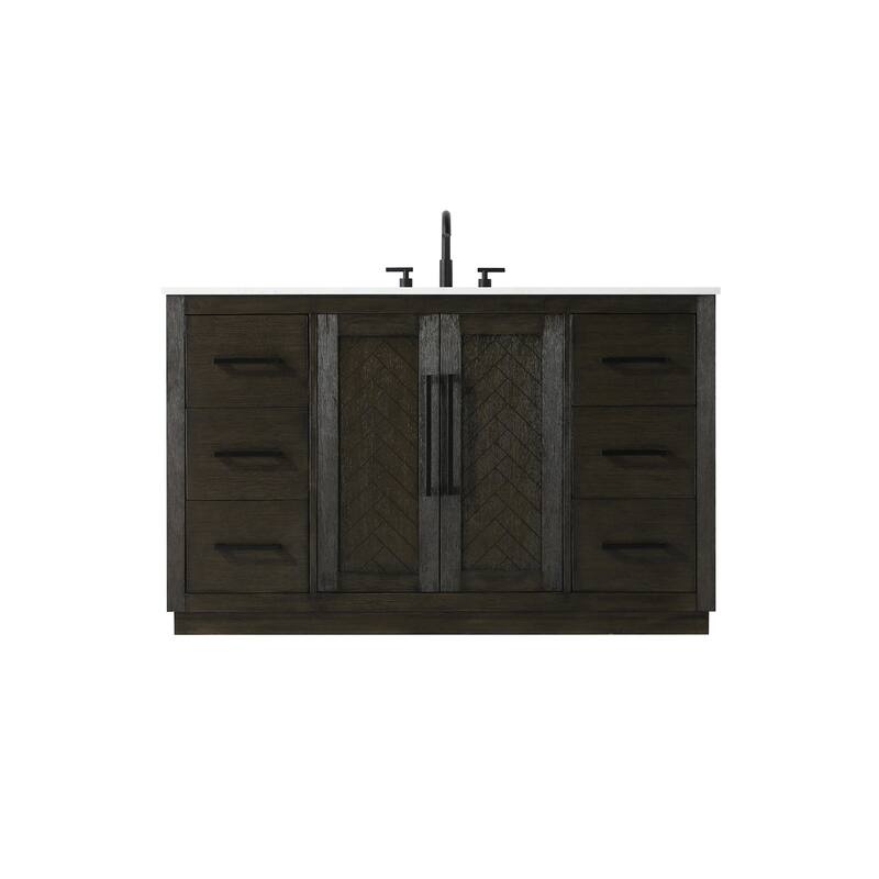Elegant Lighting VF29054 Chase 54" Free Standing Single Basin Vanity - Chocolate Oak