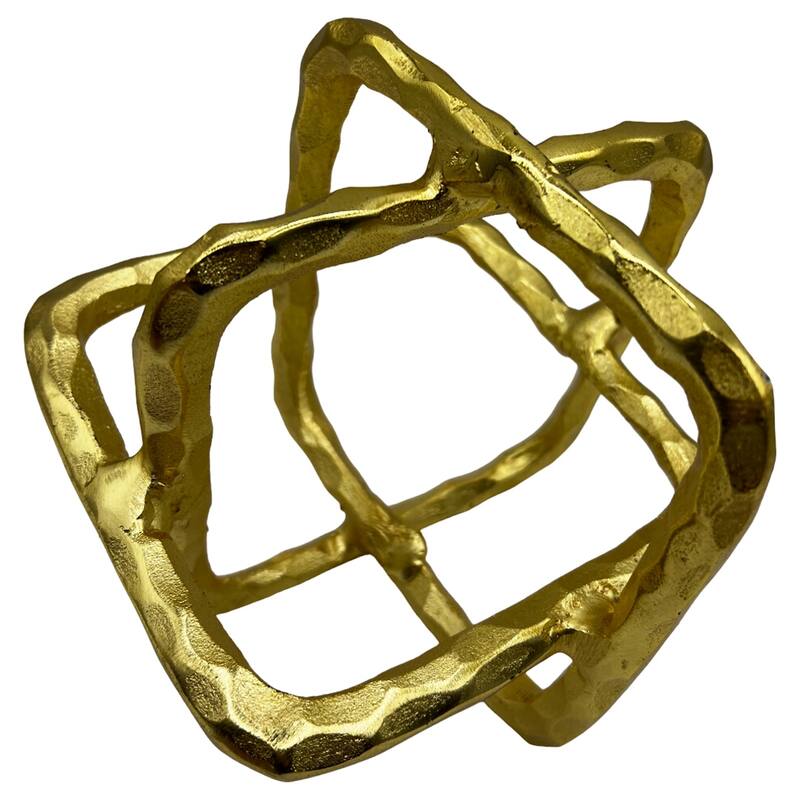 Decorative Handmade Aluminum 7.5 inch Square Sculpture - 7 x 7 x 7.5 in