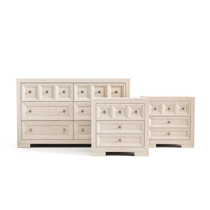 Furniture of America Durem Modern Classic Wood 3-Piece Dresser and 2 Nightstand Bedroom Set