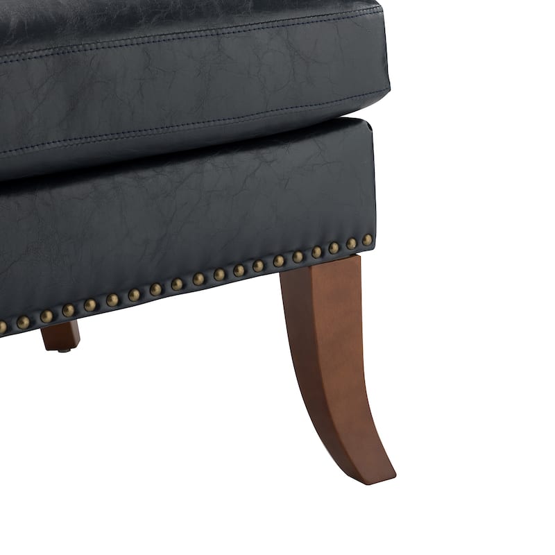 Konrad Comfy Living Room Vegan Leather Armchair by HULALA HOME