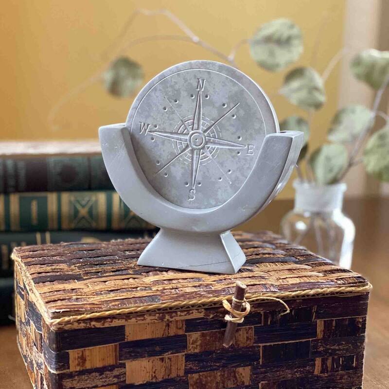 Compass Soapstone Sculpture