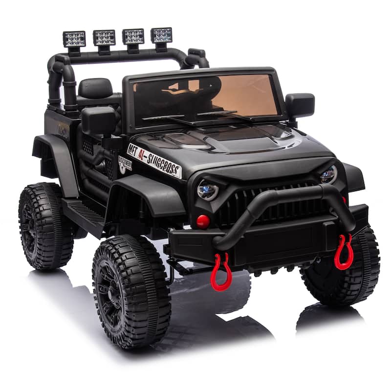 Black Kids Ride-On Car Electric Car Off-Road Toy Car Engineering Car