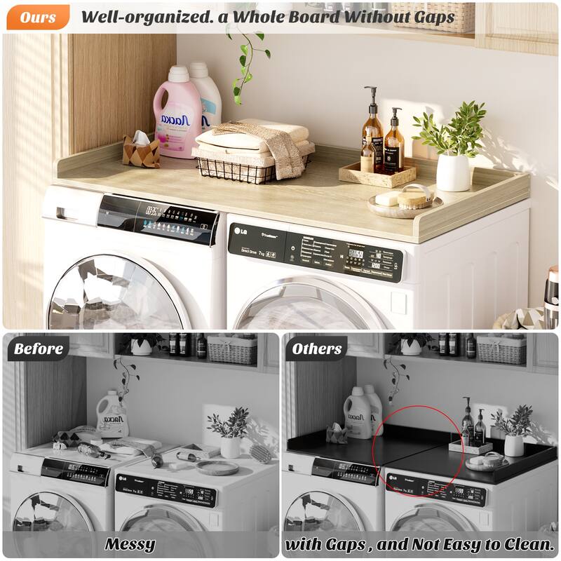 Laundry Countertop for Washer and Dryer, Over Washer Dryer Topper for Storage and Organization