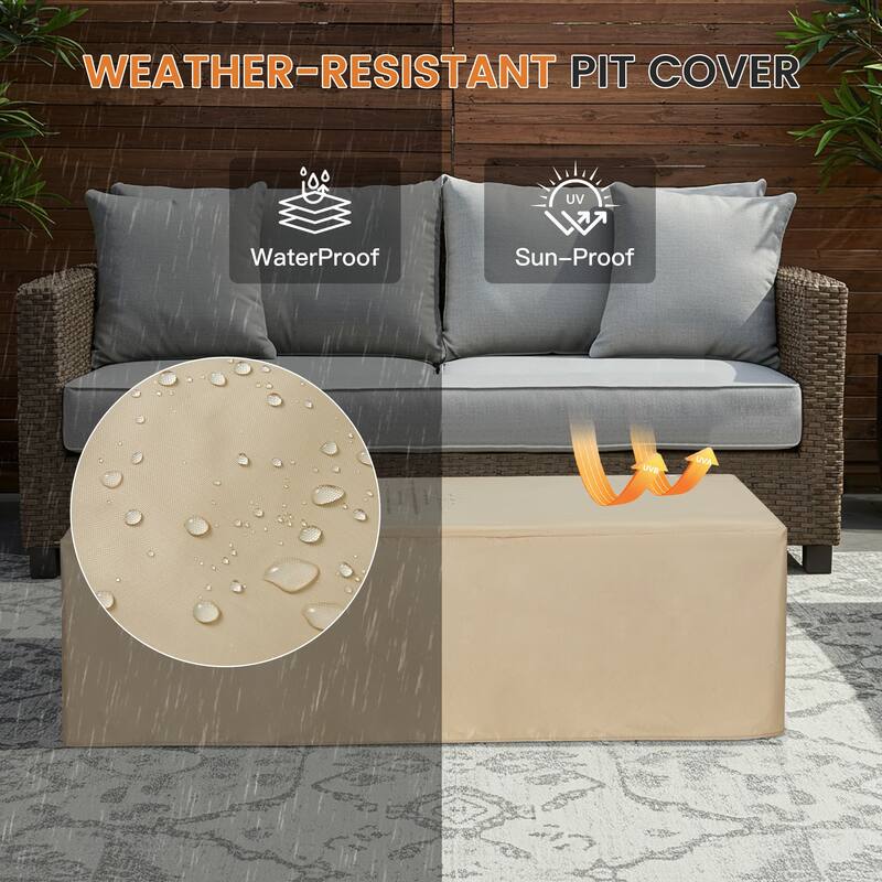 50,000 BTU 30" Outdoor White Round Propane Fire Pit Table and Set