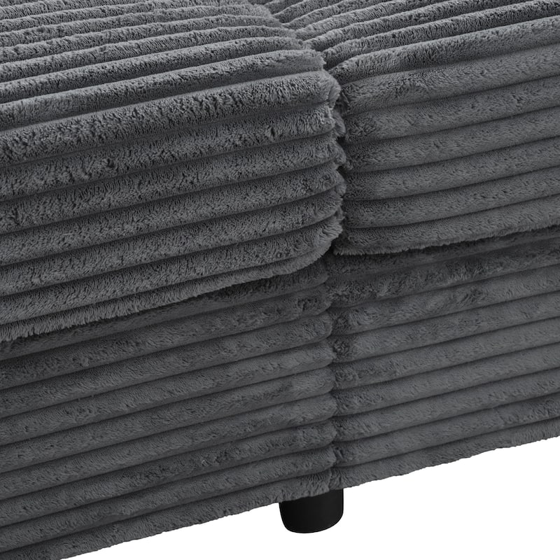 Oversized Loveseat Double Chaise Lounge Sectional Sofa with USB Ports