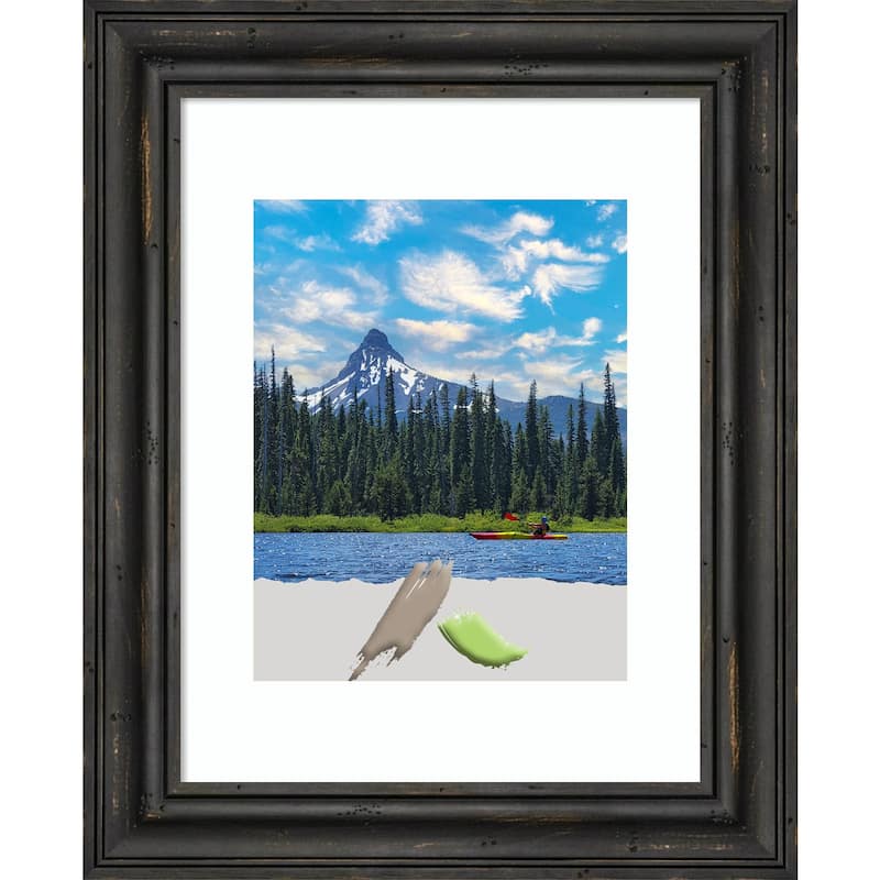 Rustic Pine Black Narrow Wood Picture Frame, Photo Frame, Art Frame
