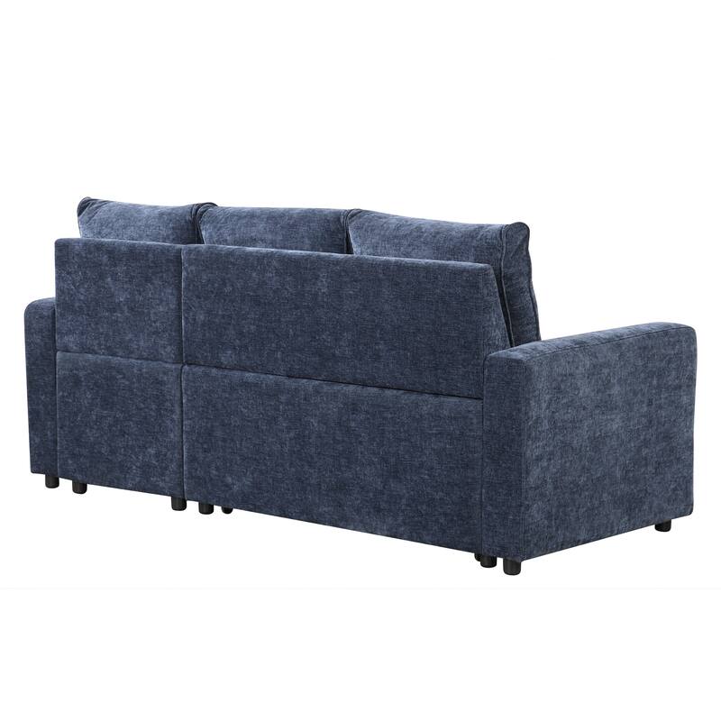 Upholstered Sectional Sofa, Recliner Sofa Convertible Sofa Bed Tufted Couch, Deep Seat Sofa with Built Storage Space