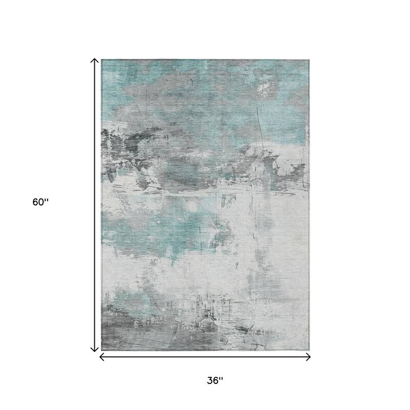 HomeRoots Abstract Transitional Rectangle Outdoor Rug