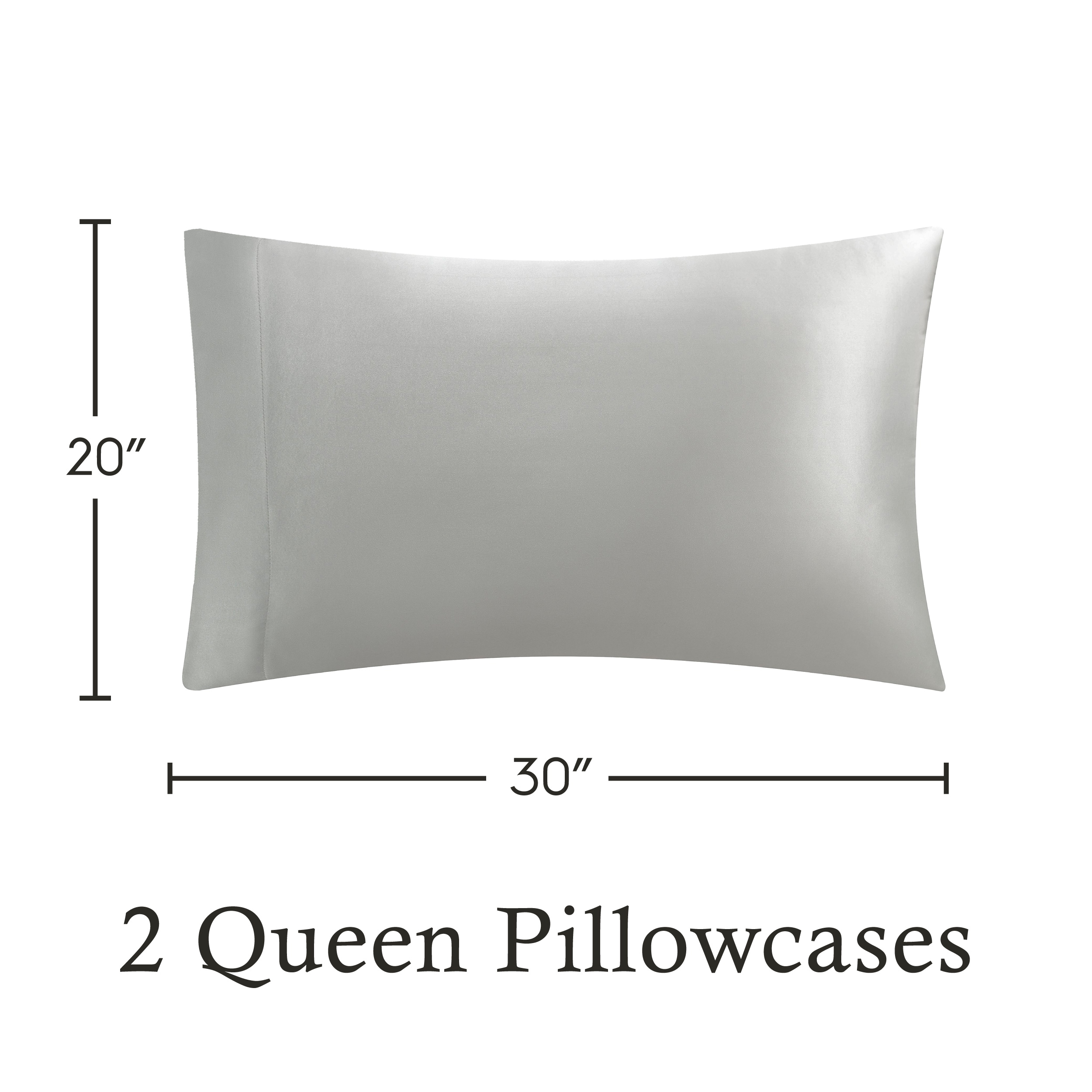 Juliette LeBlanc New York Silky Satin Pillowcase Set of 2 20 x 26 Ivory