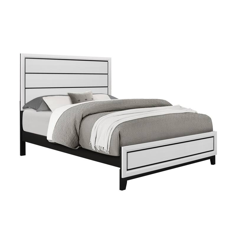 Grey Oak and Black Queen Bed with Sleek Modern Lines and Durable Construction
