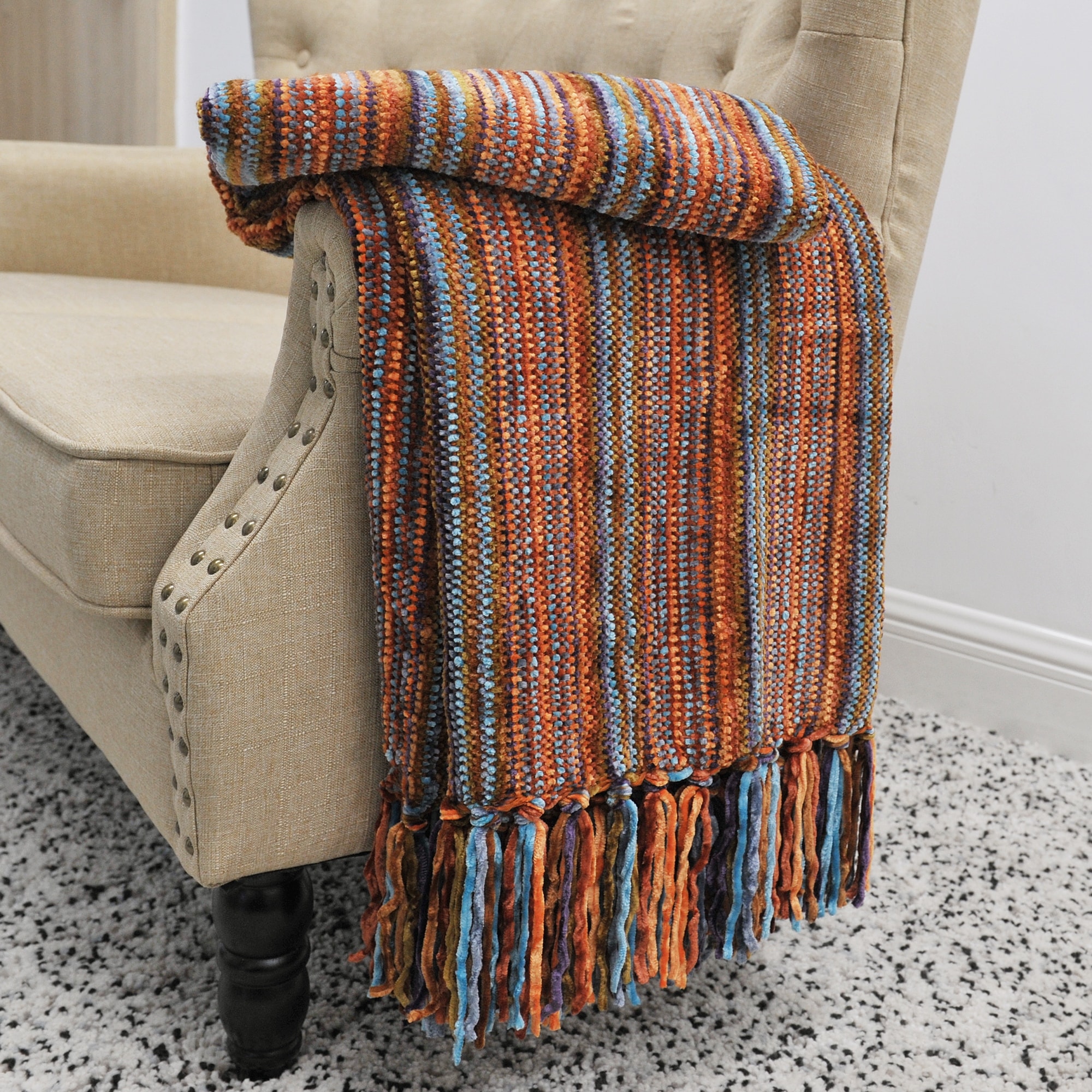 Multi coloured throws and blankets sale