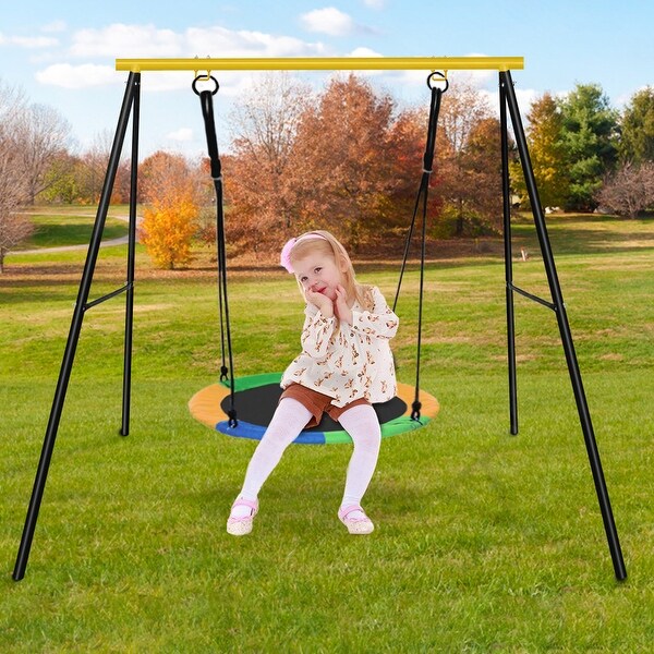 Swing Seat Outdoor EVA Heavy Duty Swing Accessories with Metal Triangle Ring 330kg/660lb Weighty Limit for Backyard Indoor Outdoor 