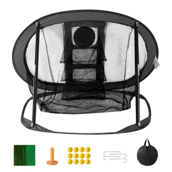 slide 2 of 7, Golf Chipping Net for Backyard Driving Training Swing, Gift for Men, Black - 2.8x2.4FT 2.8x2.4FT