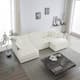 Option White 3-Seater Sofa+Ottomans*2