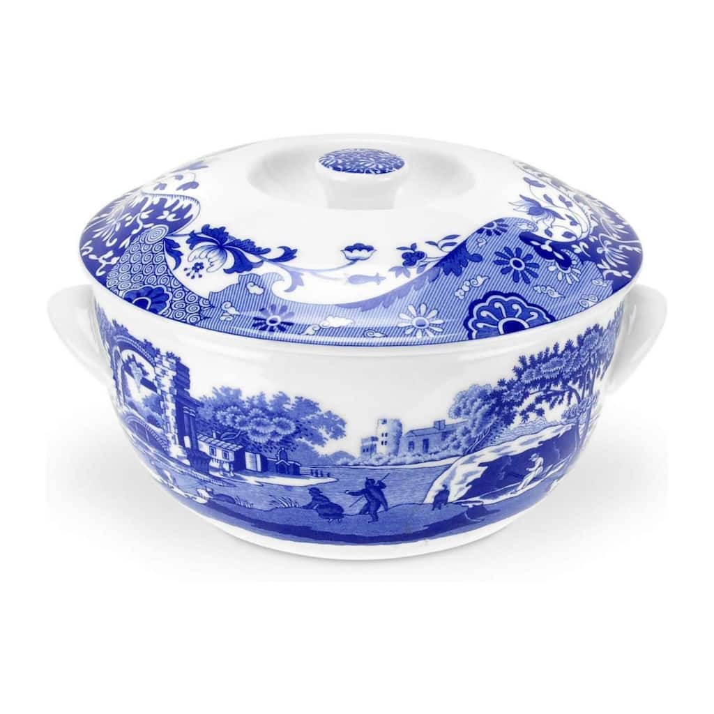 Spode Blue Italian Round Covered Deep Dish
