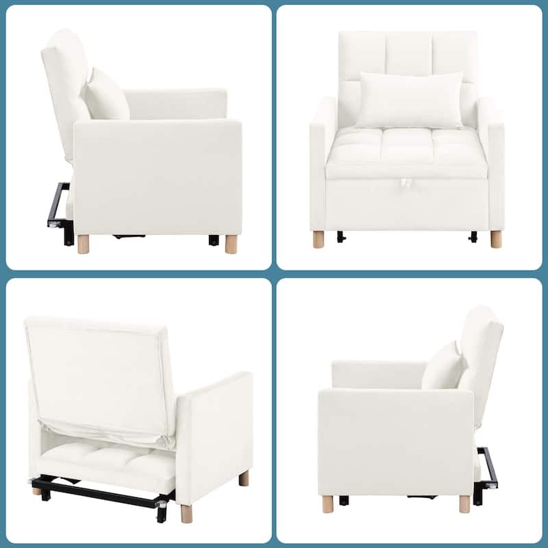 Aukfa Sleeper Chair Bed Convertible Single Sofa Chair with Pillow