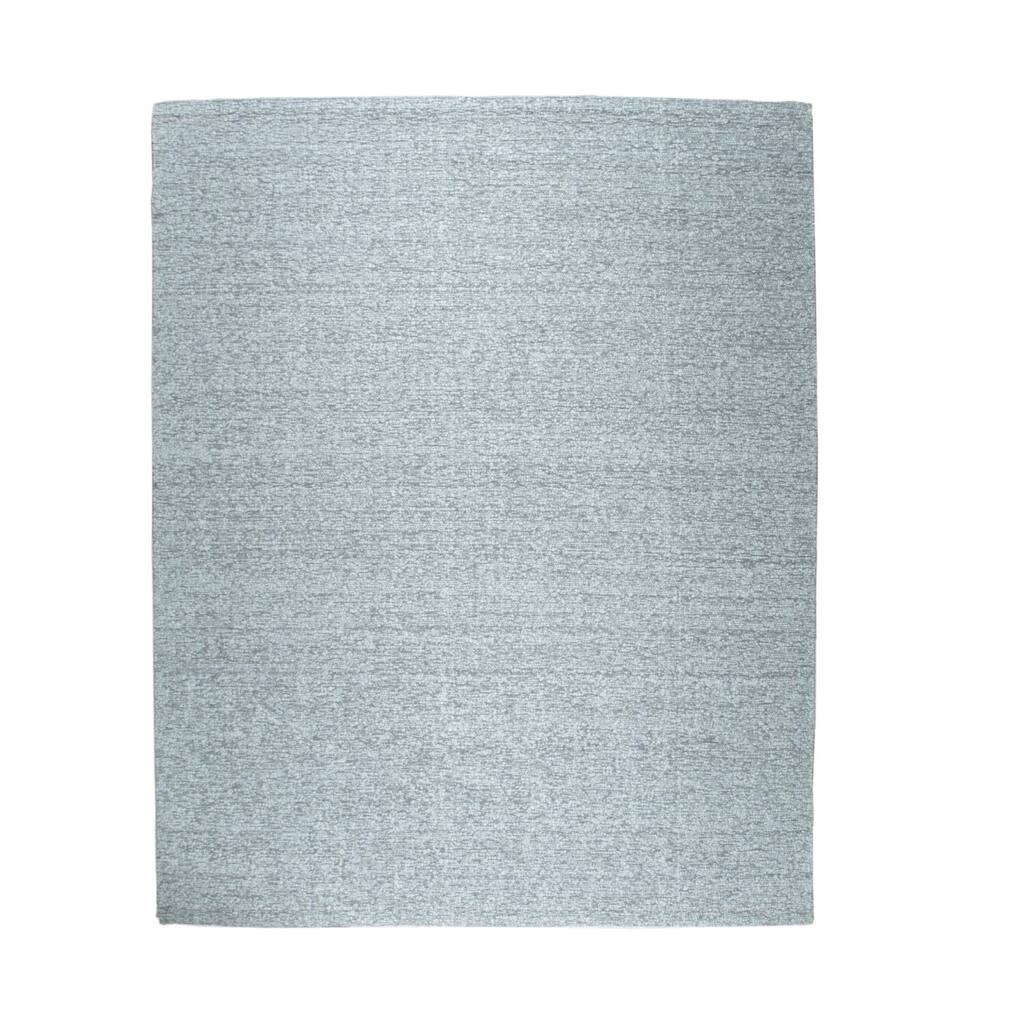 Hand-Knotted Wool Plush Flatweave Loom Rug, 6' x 9', Silver Area Rug, Soft Luxury for Modern Living Spaces - L