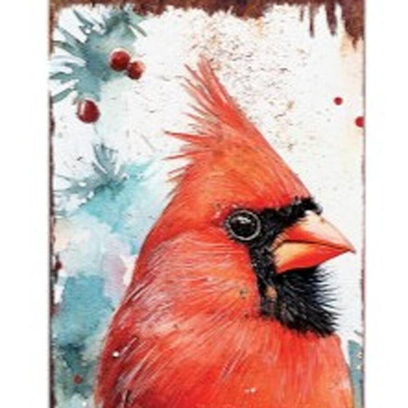 HomeRoots 42" Red Black And White Solid Wood Christmas Cardinal Garden Stake