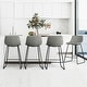 preview thumbnail 21 of 49, LUE BONA Modern Faux Leather Metal Frame Counter Height Bar Stools (Set of 4) Grey 24 in. - Counter Height