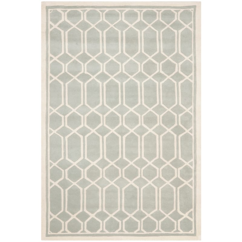 SAFAVIEH Handmade Chatham Pareshka Modern Moroccan Wool Rug - 6' x 9' - Grey/Ivory