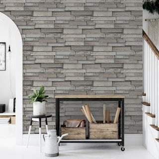 33.5 Sq. ft. Rustic Wood Peel and Stick Wallpaper - Bed Bath & Beyond ...