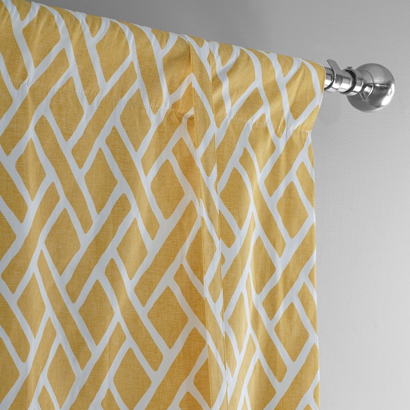 Exclusive Fabrics Martinique Printed Cotton Room Darkening Tie-Up Window Shades - 46 X 63