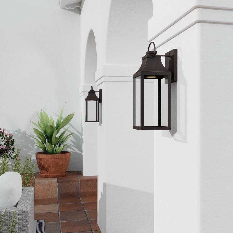 Bradford Outdoor 1-light Small LED Wall Lantern w/ Clear Glass