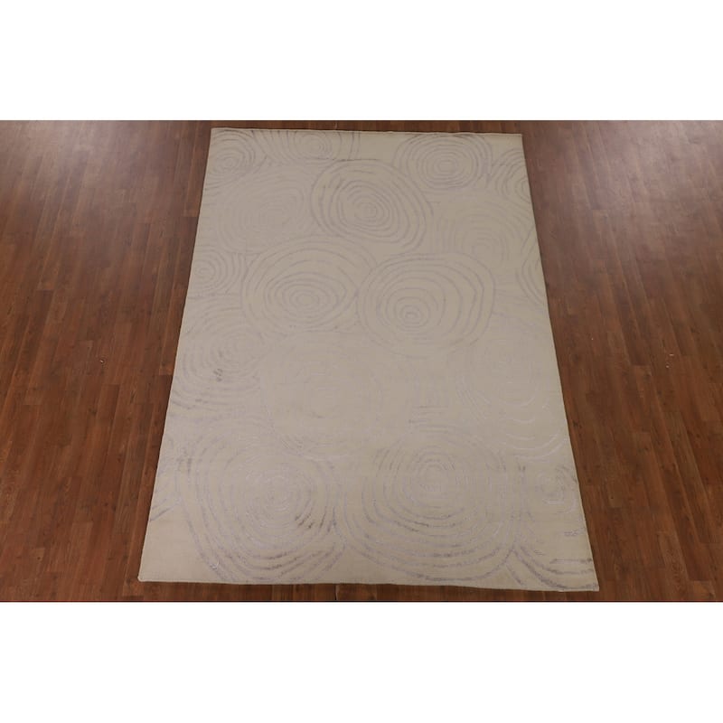 Gabbeh Oriental Area Rug Hand-Knotted Wool Carpet - 5'11" x 8'7"