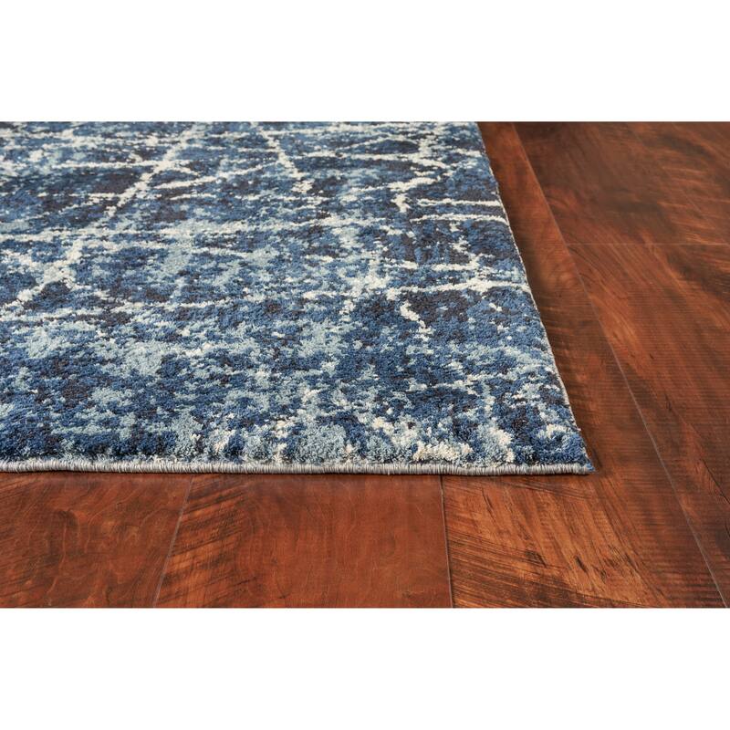 Kas Rugs Madison Midnight Abstract Microfiber Shag Area Rug
