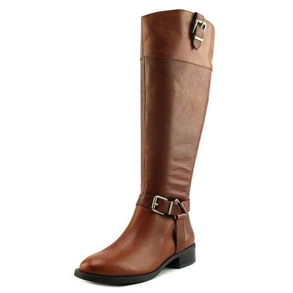 INC International Concepts Fedee Wide Calf Women Leather Tan Knee High Boot