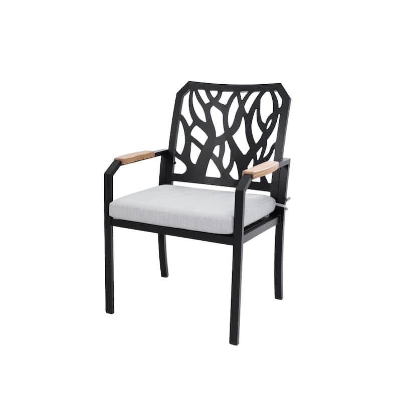 Outdoor Patio Aluminum Dining Chairs with Sunbrella Cushions