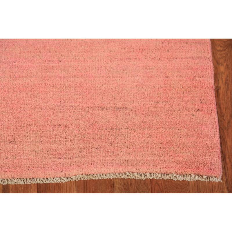 Pink Gabbeh Modern Oriental Rug Hand-Knotted Wool Carpet - 4'10" x 6'5"