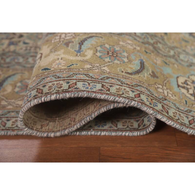 Geometric Tabriz Persian Vintage Area Rug Handmade Wool Carpet - 6'3" x 9'7"