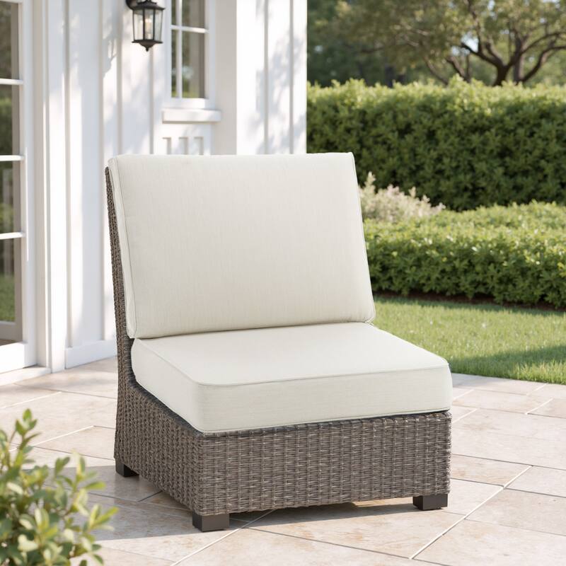 Outdoor 4.7" Thick Sunbrella Cushion Set with Back and Seat Cushions - Light Sand