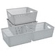 preview thumbnail 14 of 44, Simplify 4 Pack Slide 2 Stack It Storage Tote Baskets Grey - Large