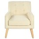 preview thumbnail 30 of 32, Modern Armchair,Tufted Accent Chair with Wood Legs,Comfortable Polyester Upholstery,Button-Tufted Back & Tapered Design