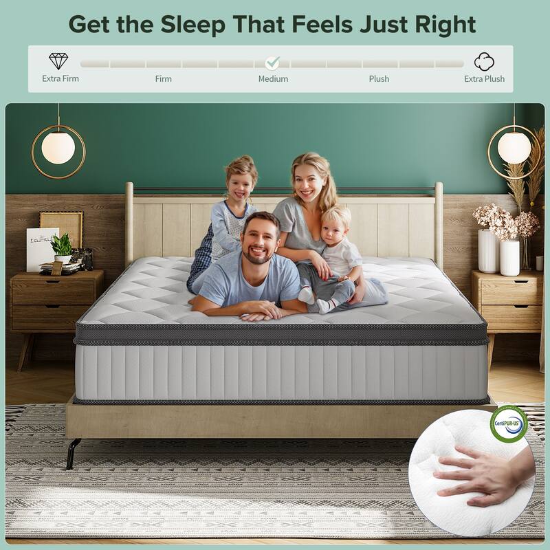 SweDrea 12 in. Medium Hybrid Memory Foam Mattress with CertiPUR-US and Oeko-TEX , Featuring Bamboo Charcoal Absorption.