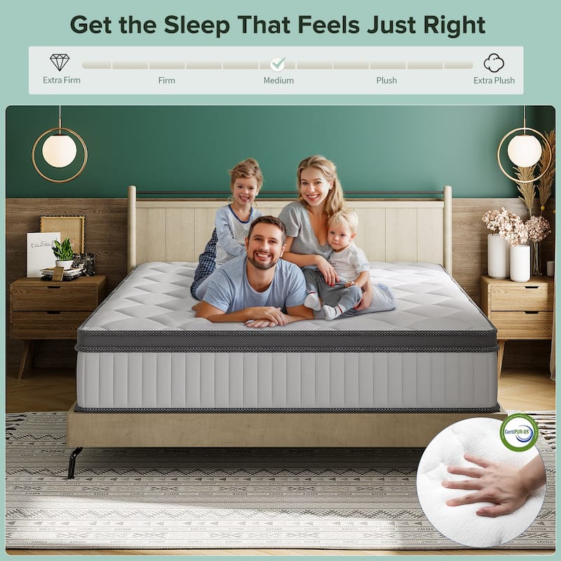 SweDrea 10 in. Medium Hybrid Mattress with Gel Memory Foam, Cooling Comfort, Mattress in a Box