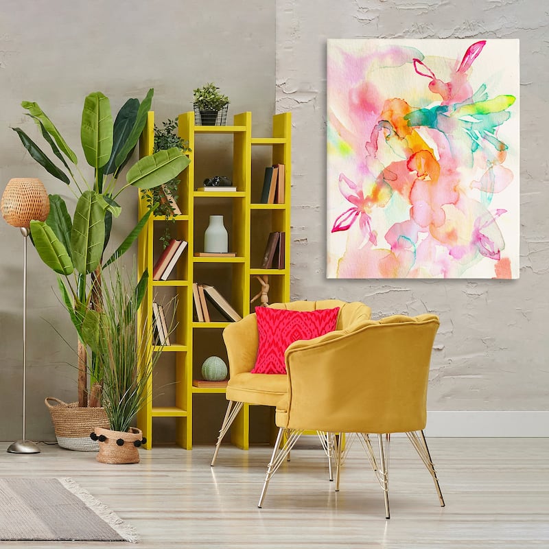 Stupell Abstract Watery Island Flowers Canvas Wall Art Design By Gemma Bardot